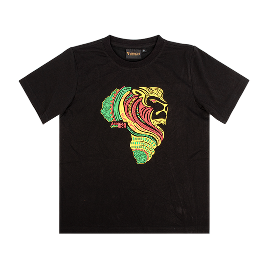 AR Kids Unisex Black Lion Head Tee