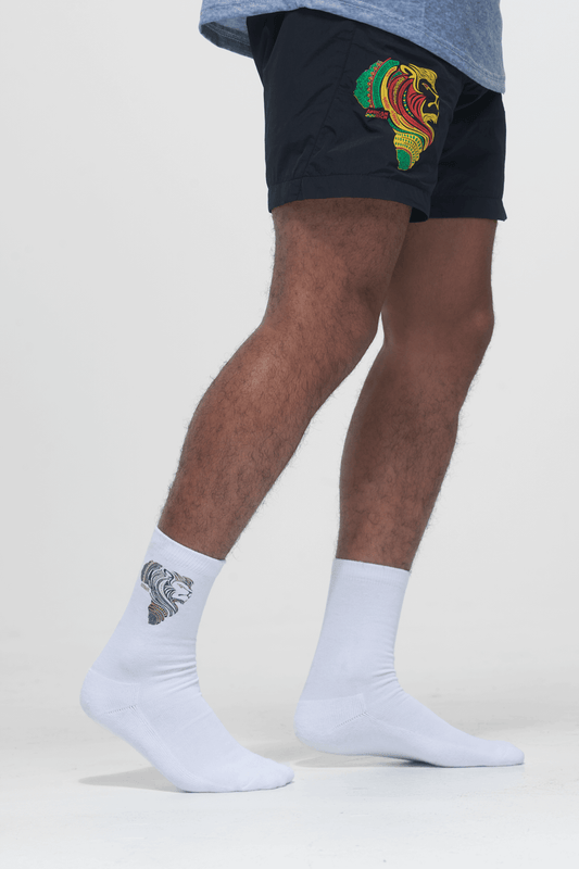 African Rich Lion Head Jacquard Socks