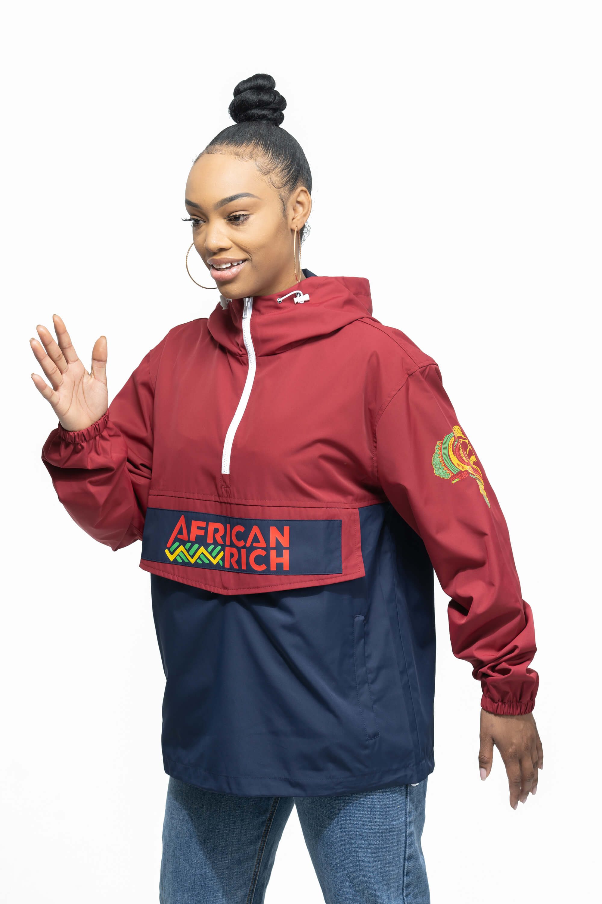 Red yellow blue green windbreaker hotsell