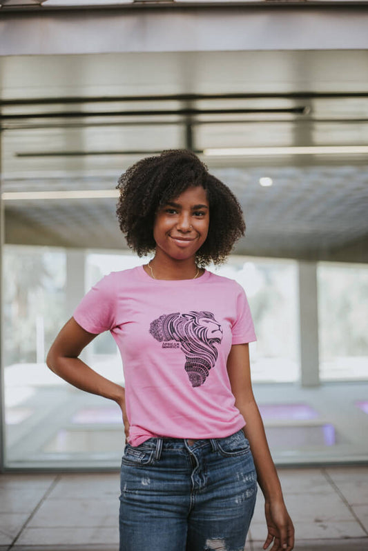 AfricanRich One Color Lion Head Crewneck Teeshirt
